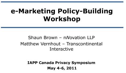 eMarketing Policy Building Workshop Slides