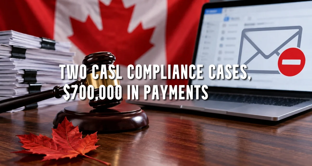 Two CASL Compliance Cases, $700,000 in Payments